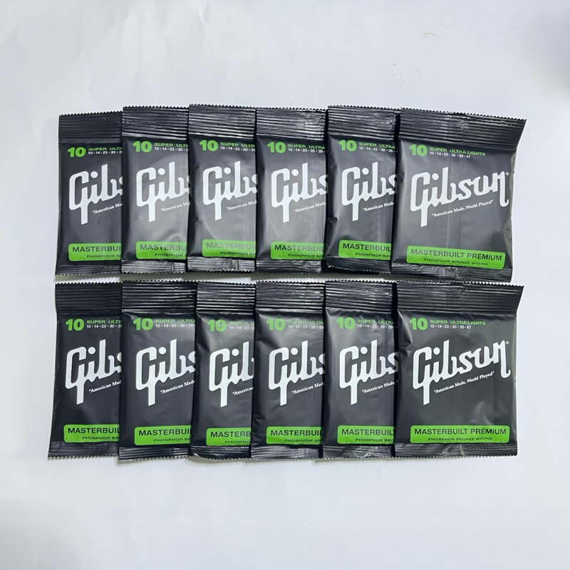 สายกีตาร์โปร่ง Gibson เบอร์10-47 (แบบยกกล่อง12ชุด) เสียงดี เสียงใส เสียแน่น สินค