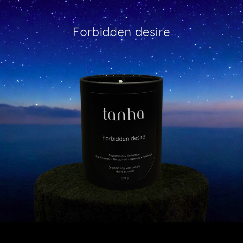 tanha(ตัณหา) กลิ่น Forbidden desire เทียนหอม ออกแกนิค ผลิตจากไขถั่วเหลือง 100%