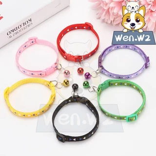 wen.W2 ปลอกคอสัตว์ มีกระดิ่งปรับได้ ปลอกคอแมว สุนัข กระดิ่งแมว