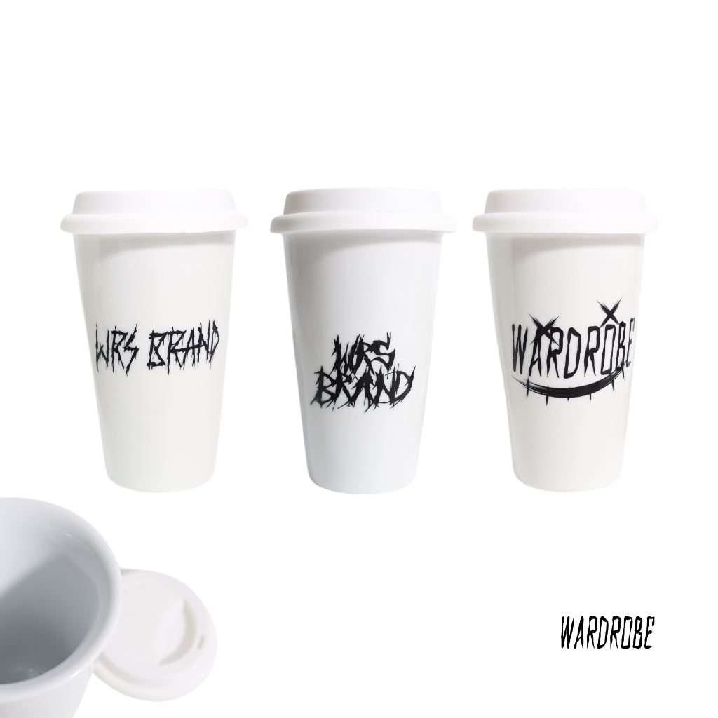 แก้วน้ำ แก้วกาแฟ ทรงกรวย ฝายาง  Ceramic Coffee cup - White 11 Oz.
