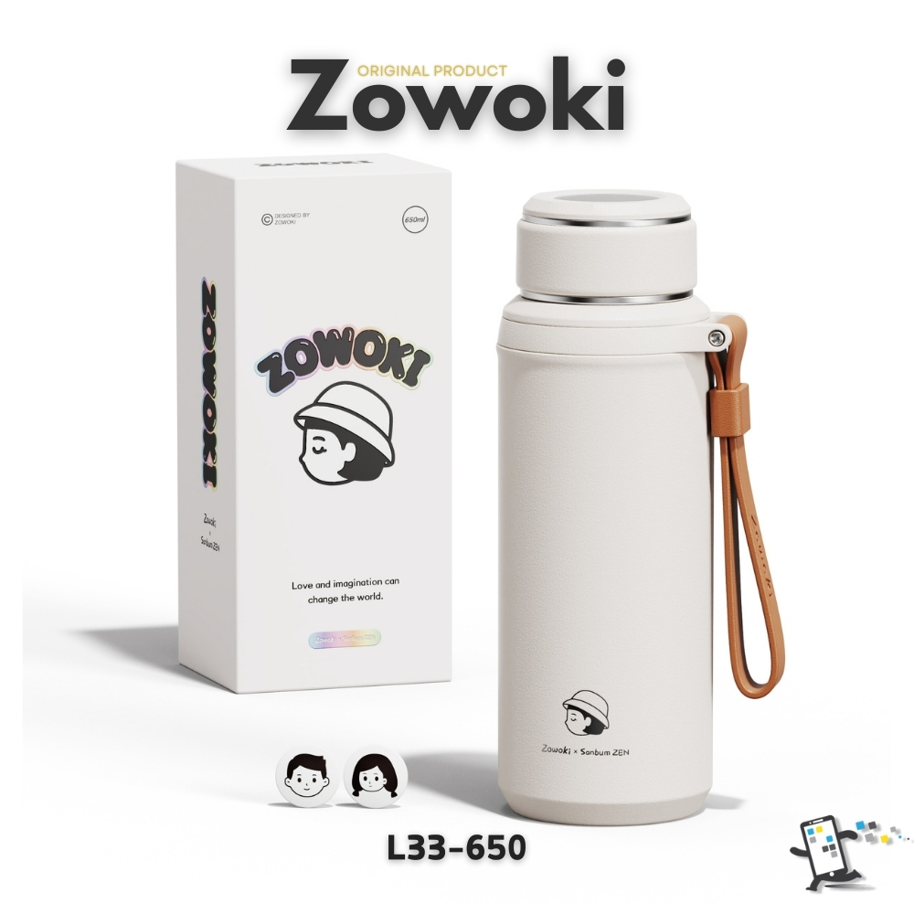 Zowoki L33-650 กระบอกน้ำรักษาอุณหภูมิ แก้วเก็บความเย็น-ร้อน พร้อมที่กรองชา ความจุ 650 และ 1000 ml.