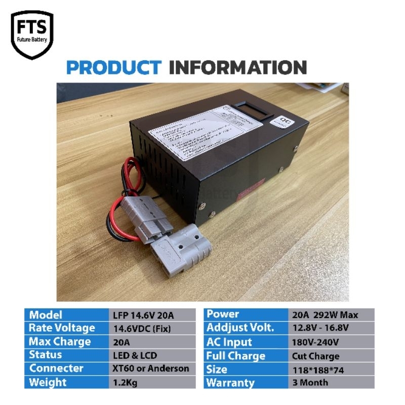 LifePo4 Charger 14.6v 20A ที่ชาร์จแบตลิเธียม 14.6v 20A เต็ม!!