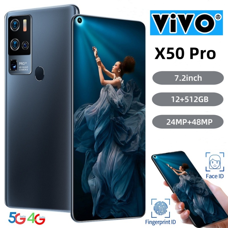 โทรศัพท์มือถือ X50 Pro แรม12GB รอม512GB รองรับ2ซิม รองรับการจดจําลายนิ้วมือ 7.2นิ้ว 6800mAh ชาร์จเร็ว สมาร์ทโฟนจอใหญ่