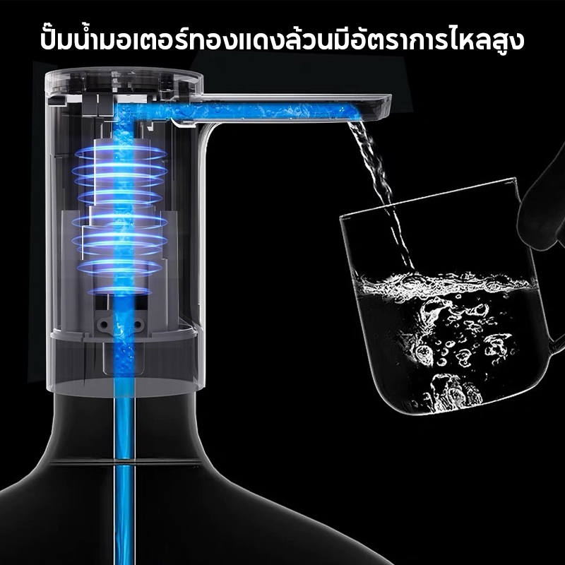 พับได้ เครื่องกดน้ำดื่ม อัตโนมัติ ที่กดน้ำไฟฟ้า ชาร์จ USB ไร้สาย ที่ปั๊มน้ำดื่ม กดน้ำได้ในปุ่มเดียว
