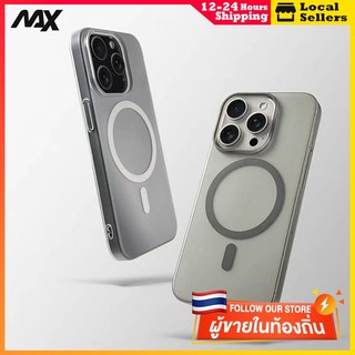 ⭐เพิ่มชั้นป้องกันรอยขีดข่วน⭐ แรงดึงดูดแม่เหล็กเปลือกหมอกน้ำแข็ง เคสไอโฟน11 for iPhone 12 13 7 8 Plus 16 11 14 15 Pro Max