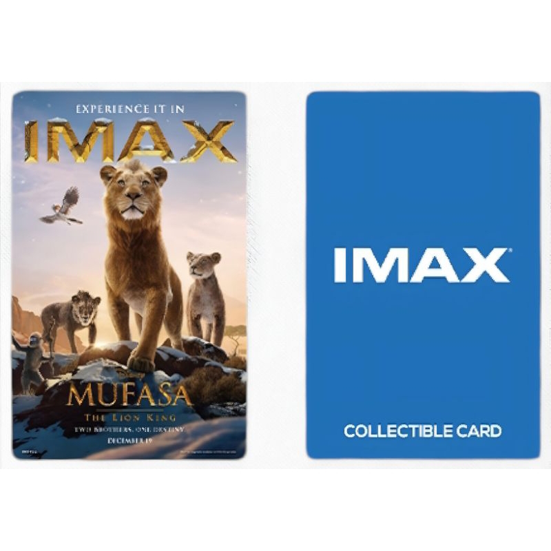 บัตรสะสม บัตรแข็ง IMAX Collectible Card Mufasa The Lion King มูฟาซา ไลอ้อนคิง แท้จาก Major Cineplex เดอะไลอ้อนคิง 2024