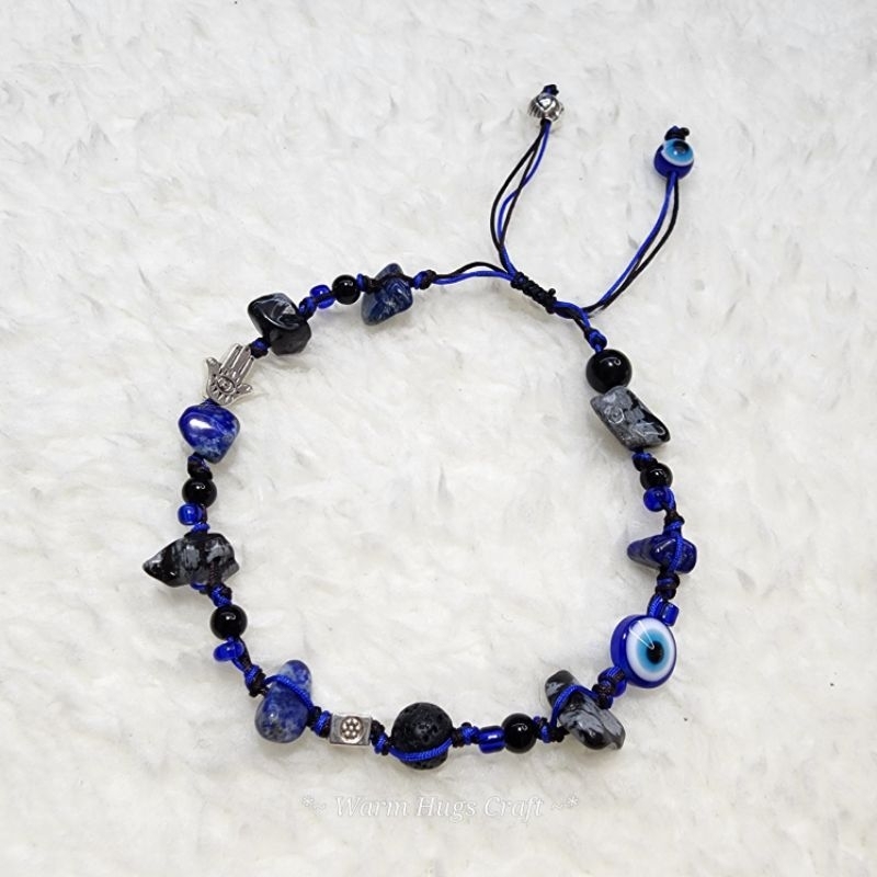 💥พร้อมส่ง‼️🇹🇭 EVIL EYE 🧿 Bracelet สร้อยข้อมือเชือก กำไลหินมงคล หินแท้ เสริมพลัง เครื่องประดับสายมู