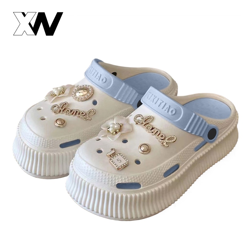 XWbrand มาใหม่ รองเท้าหัวโตแฟชั่นเสริมส้น ใส่สบายเท้ามาก แถมตัวติดสุดคุ้ม วัสดุดีมีคุณภาพ สีทูโทน แมทช์ง่าย รีบตำค่ะซิส