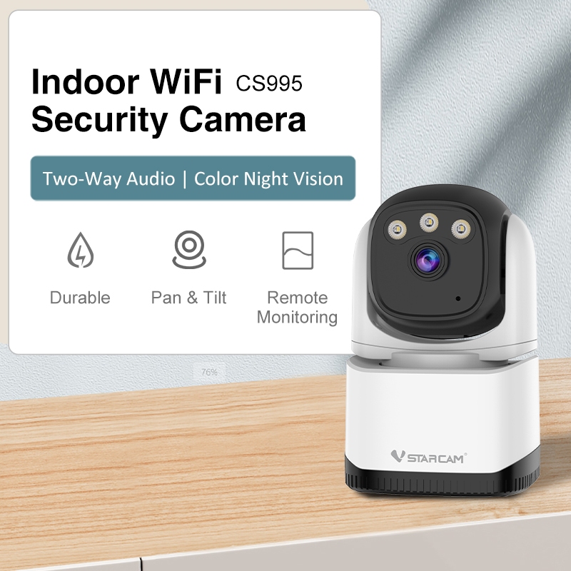 Vstarcam CS995 CS995Q กล้องวงปิด Indoor WiFi มีไมค์ลำโพงพูดผ่านกล้องได้ มองเห็นทั้งกลางวันกลางคืน