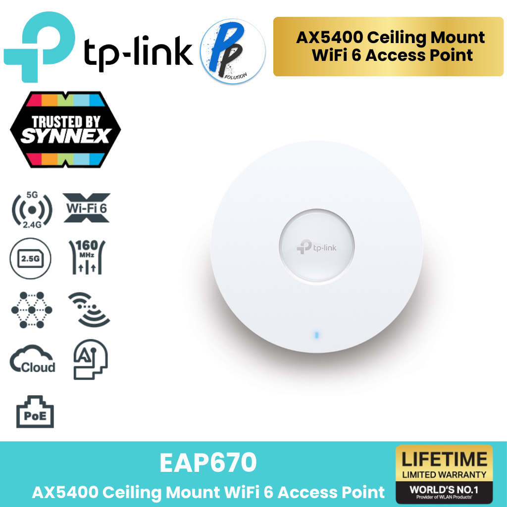 TP-LINK EAP670 AX5400 Ceiling Mount WiFi 6 Access Point