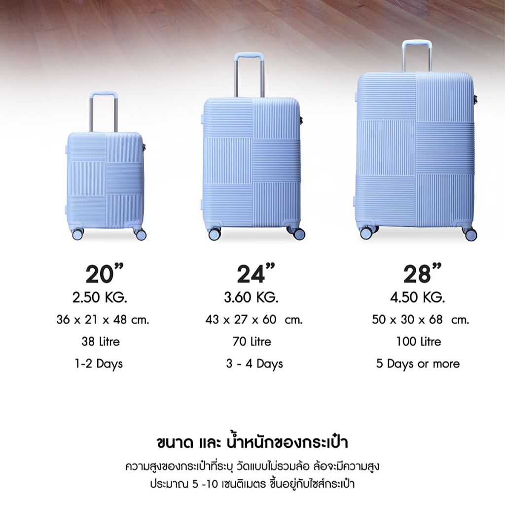 CAGGIONI กระเป๋าเดินทาง  รุ่นโวยาจเกอร์ 15082 - สีฟ้าหมอก (Blue Fog)