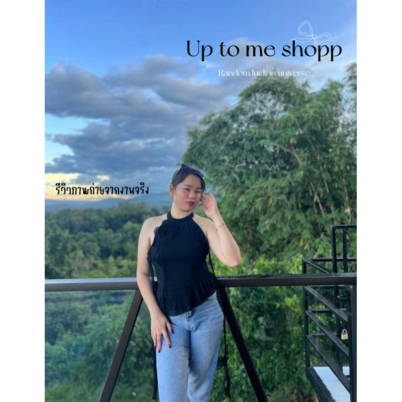 เสื้อกล้าม แขนกุด คล้องคอ การออกแบบ ดอกไม้3D เข้ารูป พร้อม 3D เรียบหรูดูแพง สวยมากๆ - รูปที่ 3