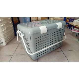 ตะกร้าใส่แมวสไซส์ใหญ่ที่สุด XXL ,ตะกร้าเตรียมคลอดขนาด 42x55x35 ซม (วัดภายนอกรวมฝาและด้ามจับ)