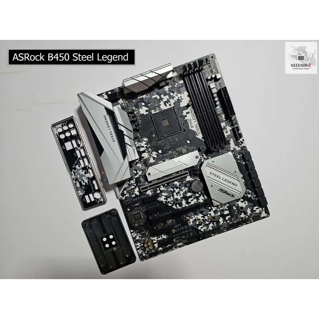 MAINBOARD (เมนบอร์ด) AM4 ASROCK B450 STEEL LEGEND (มือสอง)