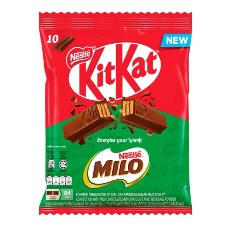 KitKat x Milo คิทแคทxไมโล 1 ห่อบรรจุ 10 ชิ้น 160 กรัม