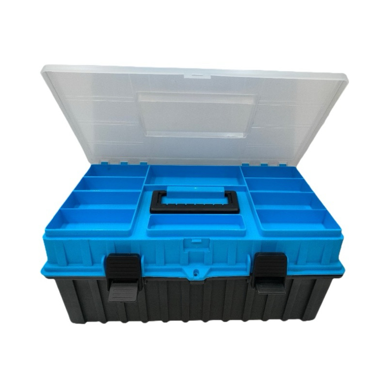 กล่องเครื่องมือช่างA3🩵สีฟ้าสีใหม่ 🇹🇭ผลิตในไทยกล่องเครื่องมือใหญ่ 2 ชั้น ขนาด 16 นิ้ว ฝาใส แข็งแรง ทนทาน จุได้เยอะ🩵สีใหม่ - รูปที่ 3