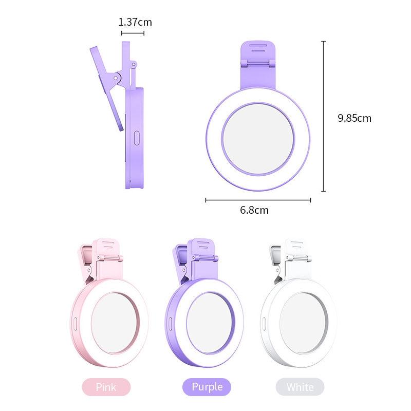 ไฟหนีบมือถือ ไฟเซลฟี่ พร้อมกระจกเซลฟี่ ปรับความสว่างได้ 3 ระดับ ไฟเซลฟี่โทรศัพท์มือถือ - รูปที่ 2