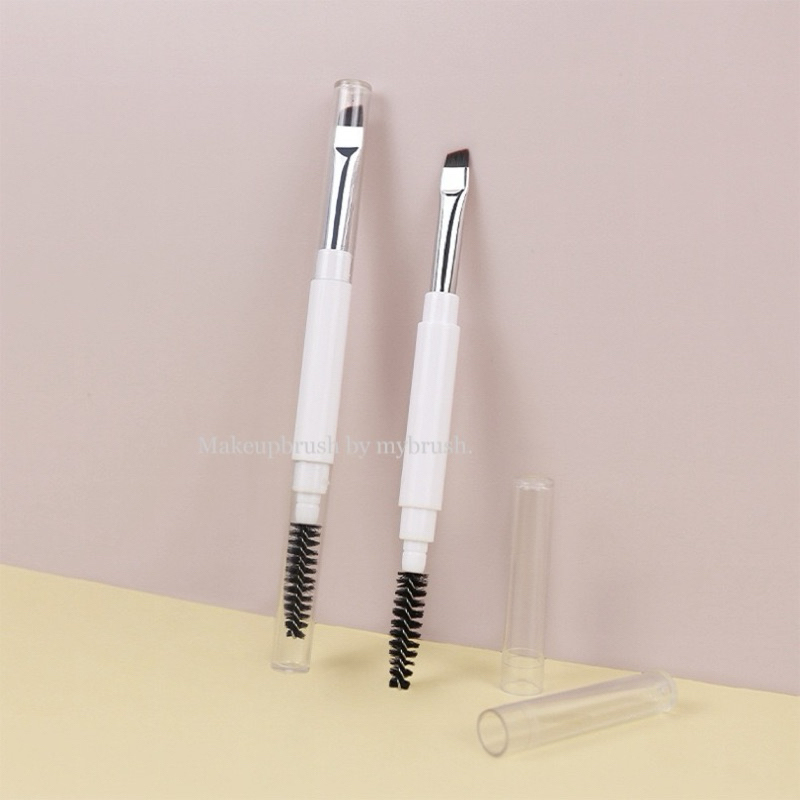 Makeupbrush รวมแปรง(มีฝา)ร้านไทยแท้ แปรงแต่งหน้า 2 ด้าน แปรงเขียนคิ้ว อายไลเนอร์ ปัดคิ้ว eyeliner ก315