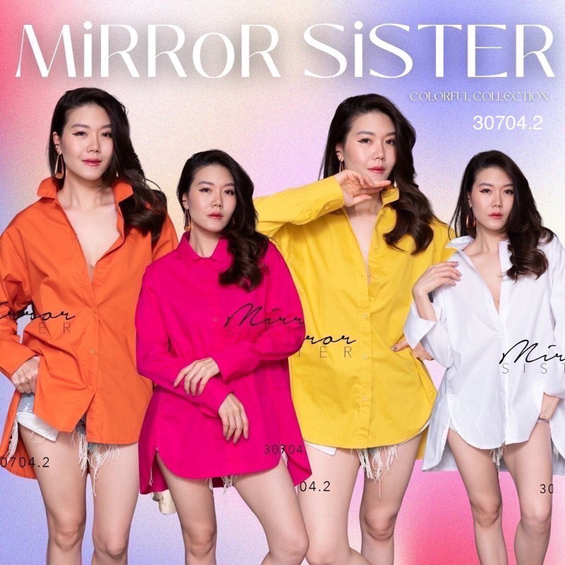 ❤️สินค้าขายดี❤️ ••MiRRoRSiSTER's MaSSiMo SHiRT•• เสื้อเชิ้ตทรงสวย แพทเทรินเบสิค ทรงหลวมๆ มีดีเทลชายโค้งสวยเก๋