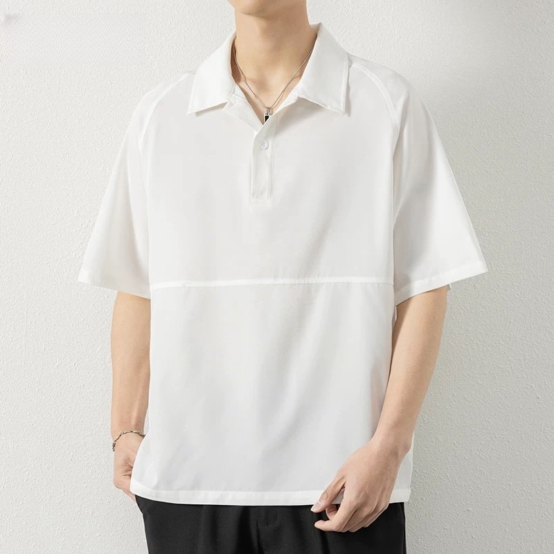 CLIFF ฤดูร้อน สีล้วน เสื้อโปโล เรียบง่าย เสื้อยืดผู้ชาย รูปที่ 3