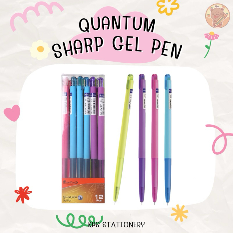 QUANTUM SHARP ปากกาลูกลื่นหมึกเจล 0.5 มม (12 ด้าม)