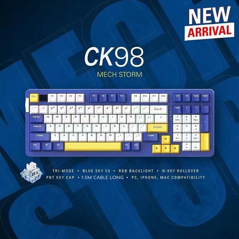 CK98 RGB คีย์บอร์ดไทย mechanical keyboard 97 คีย์ Wired สำหรับการเล่นเกม