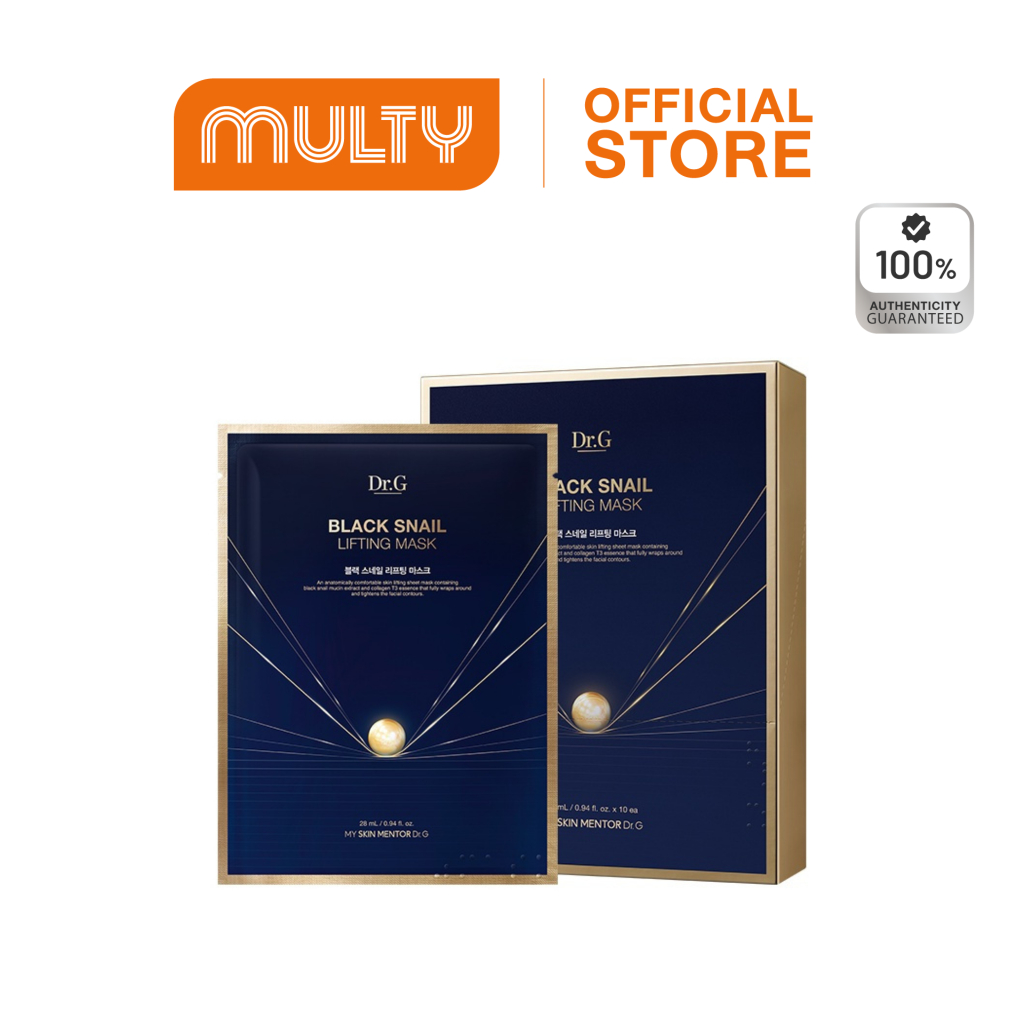 Dr.G Black Snail Lifting Mask 1Pc 37 g. (1แผ่น) มาส์กหอยทากดำ