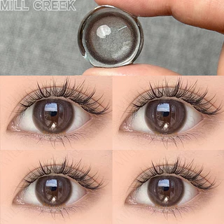 FDA MILL CREEK Milk Tea คอนแทคเลนส์สี ตาโต 14.5mm ค่าสายตา 0.00~-8.00 ใช้ได้12เดือน ผ่านมาตรฐานสากล สวมใส่สบาย