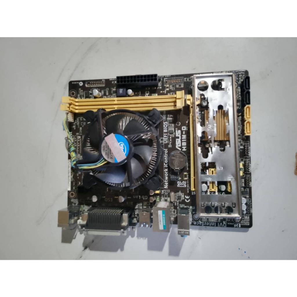 Mainboard ASUS H81M-D LGA 1150ใส่CPU Gen4  พร้อม cpu i3gen4ฝาหลังครบ