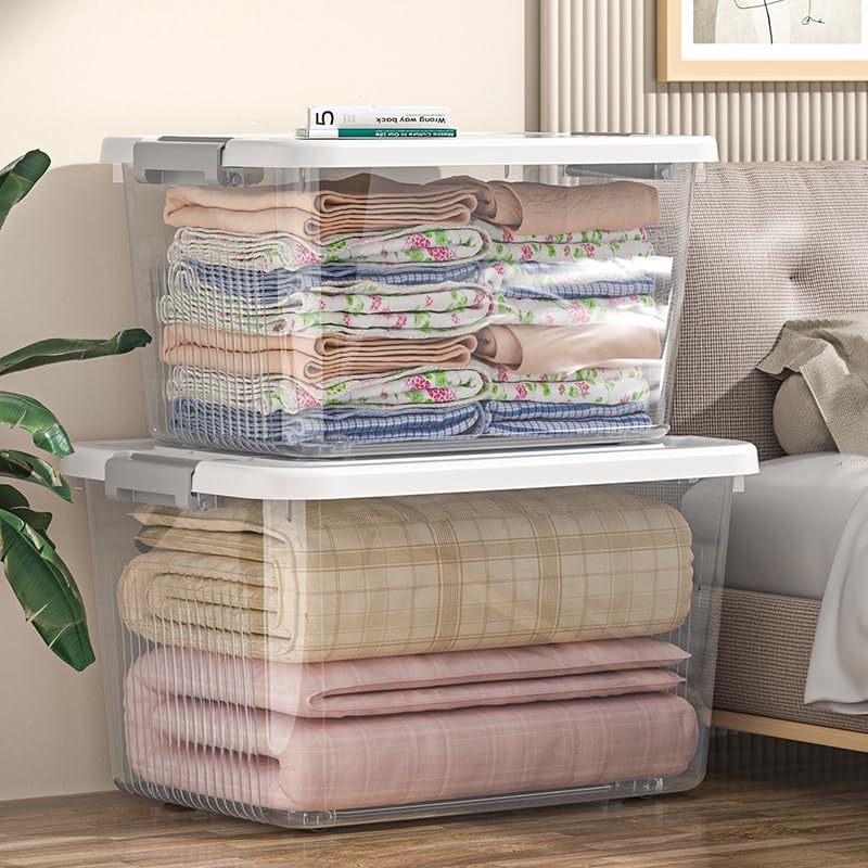 S-Airice กล่องเก็บของ 300L กล่องเก็บของพลาสติก มีล้อ ลังพลาสติก