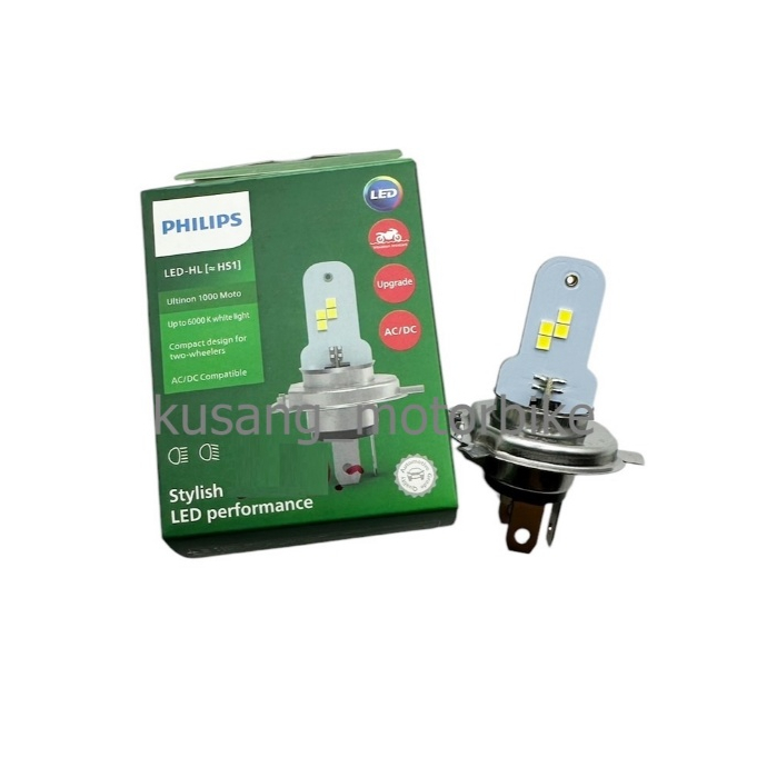 หลอดไฟหน้า LED HS1 สามขา สำหรับมอเตอร์ไซค์ ยี่ห้อ Phillips Ultinon 1000 Moto