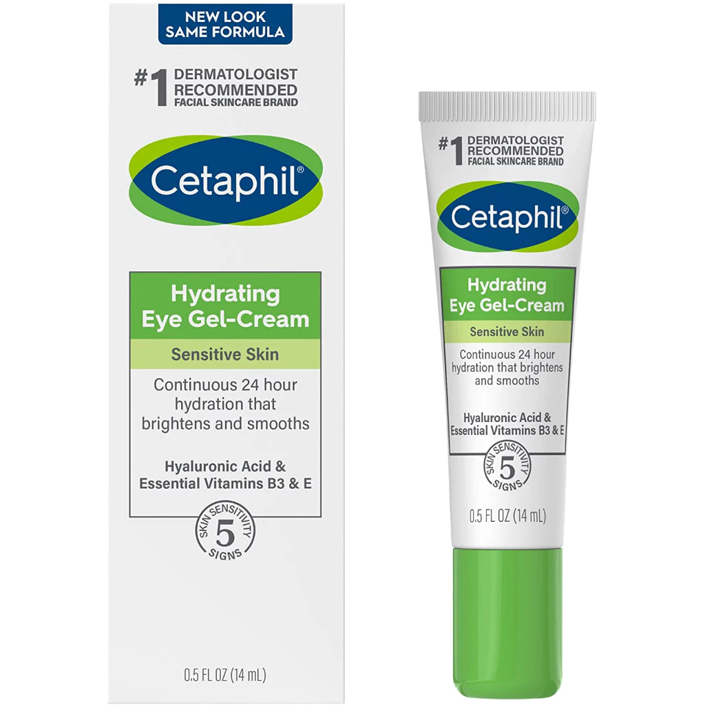 Cetaphil Hydrating Eye Gel-Cream 14ml,อายครีม กรดไฮยารูลอนิก ให้ความชุ่มชื้น ลดรอยคล้ําใต้ตา ขนาดพกพา