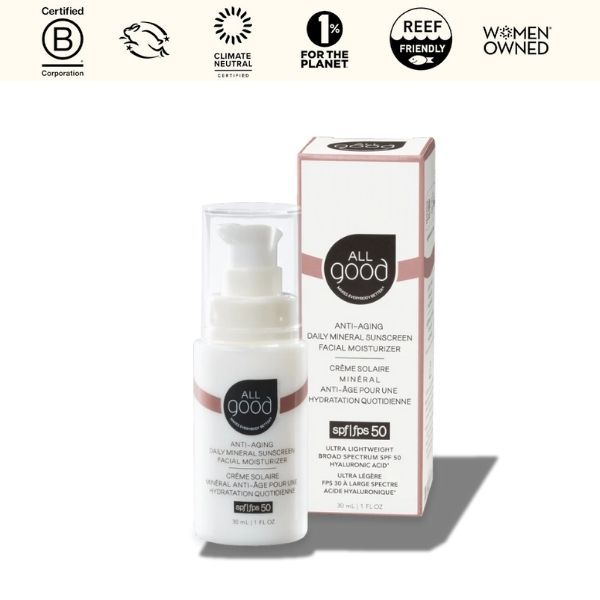 Allgood กันแดดมอยเจอร์ไรเซอร์ SPF50 Anti-Aging Facial Moisturizer Daily Mineral Sunscreen