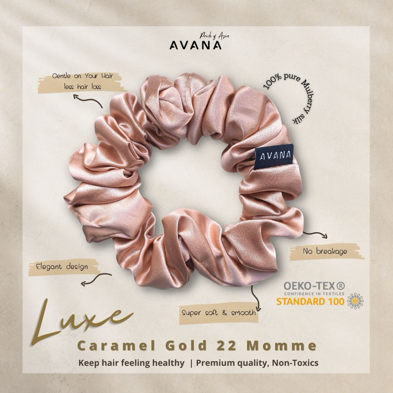 AVANA Luxe Mulberry Silk Scrunchies 22 Momme ยางรัดผมผ้าไหมถนอมเส้นผม รัดผมตอนนอนได้