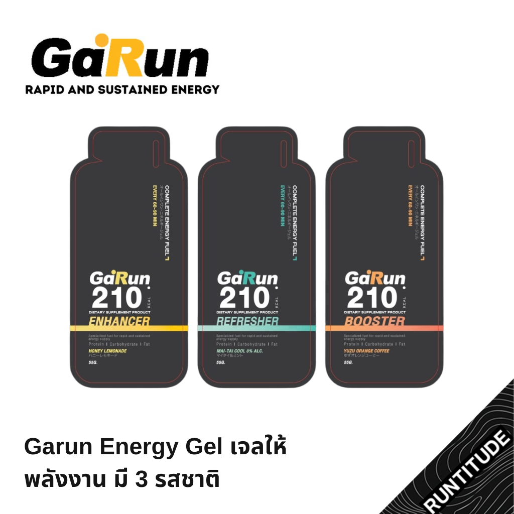 Garun Energy Gel เจลให้พลังงาน เจลวิ่ง ดูดซึมเร็ว 210kcal: 55ml