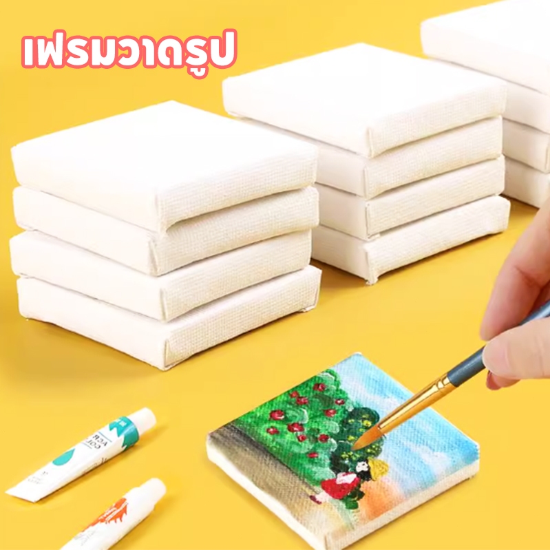 [พร้อมส่ง]🔥เฟรมผ้าใบสำเร็จรูป เฟรมแคนวา เฟรมจิ๋ว (ผ้าฝ้าย) เฟรมผ้าใบวาดรูป เฟรมวาดรูป DIY ผ้าใบวาดรูป เฟรมวงกลม
