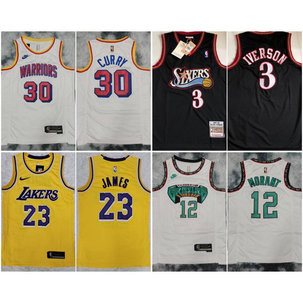 เสื้อบาส NBA Jersey งานFullEmb ปัก3ชั้น Iversen, LBJ, Curry, Ja Morant เหมาะเล่นกีฬา บาส, ฟิตเนส