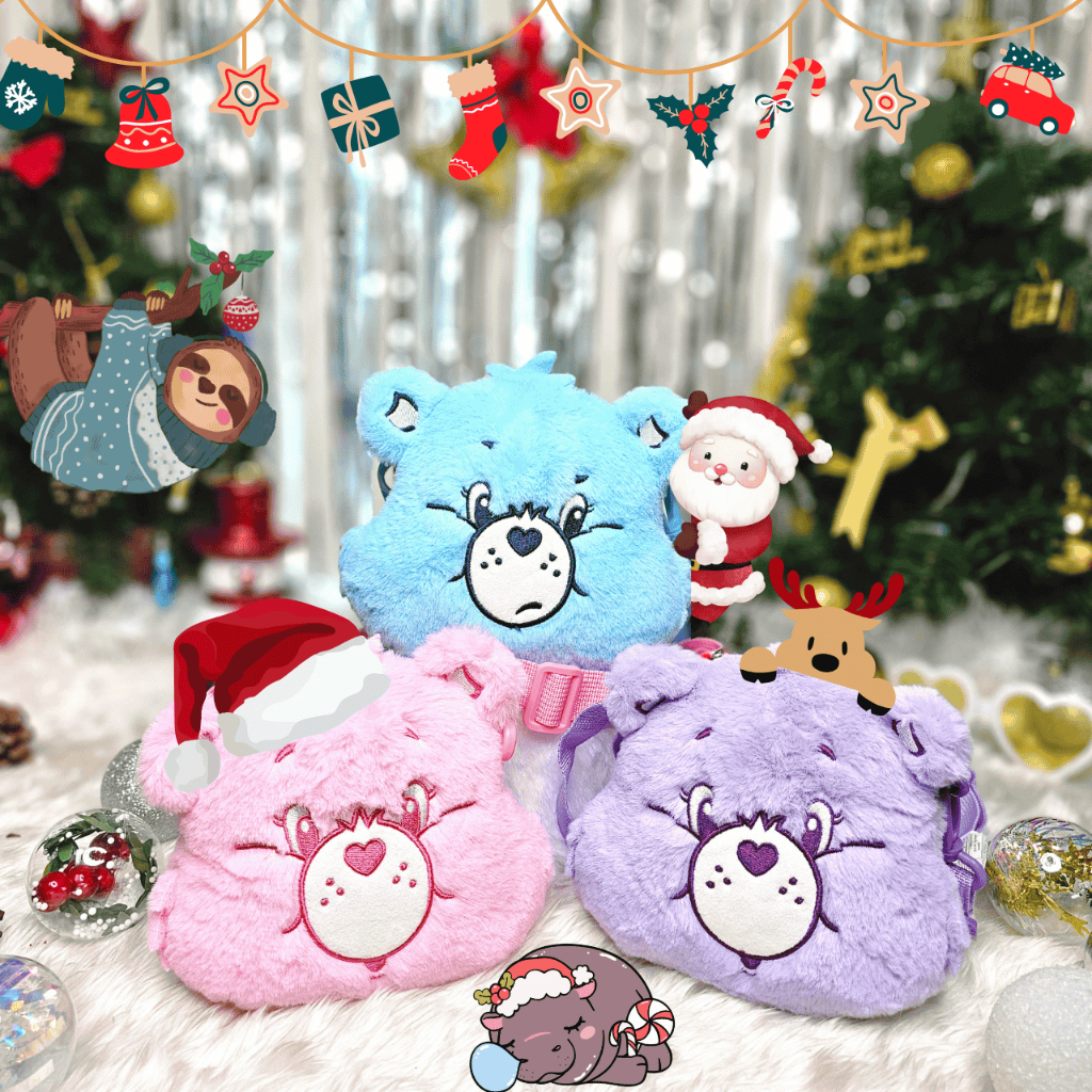 Care Bears Fur Sling Bag (บิสกิตกลิ่นนมในกระเป๋าขนเฟอร์ลายแคร์แบร์)