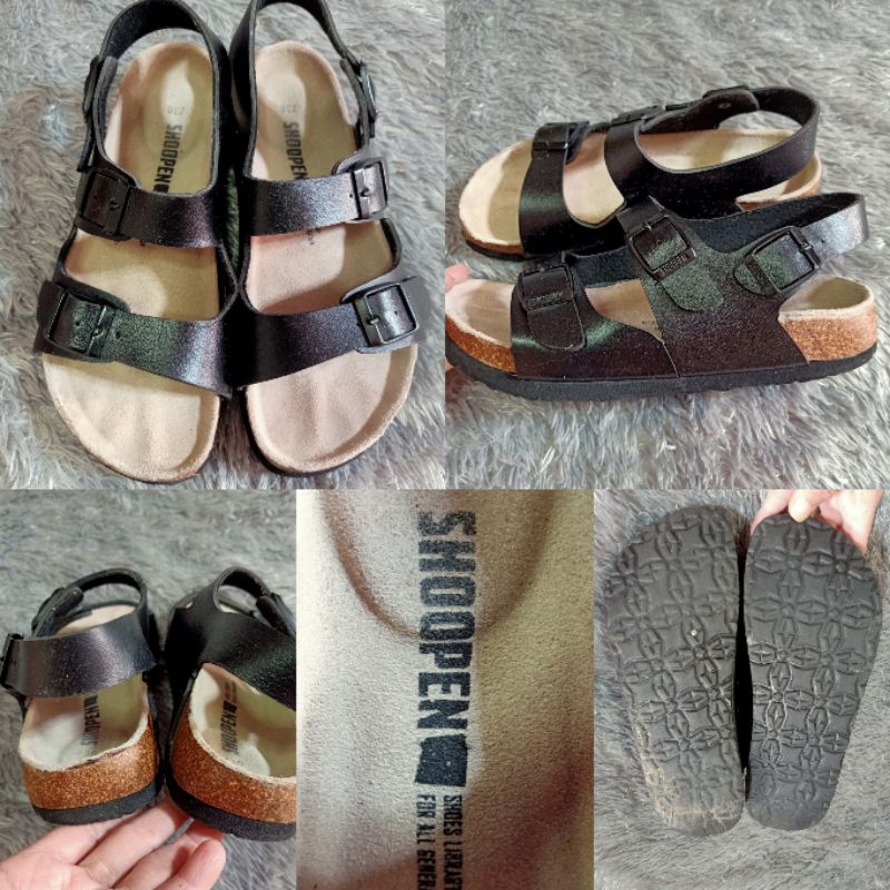 #รองเท้า#ใส่ลำลอง รัดส้น สีดำ#SHOOPEN SIZE 36 ยาว 22.5 ซม.