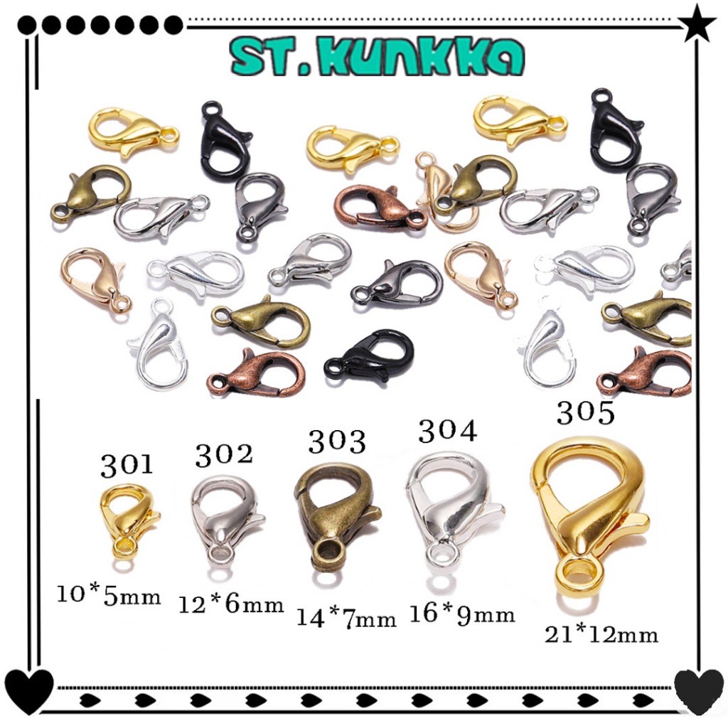 St.kunkka 50/100ชิ้น ตะขอก้ามปู ตะขอสร้อยคอ Diy สร้อยคอสร้อยข้อมือการทำเครื่องประดับ