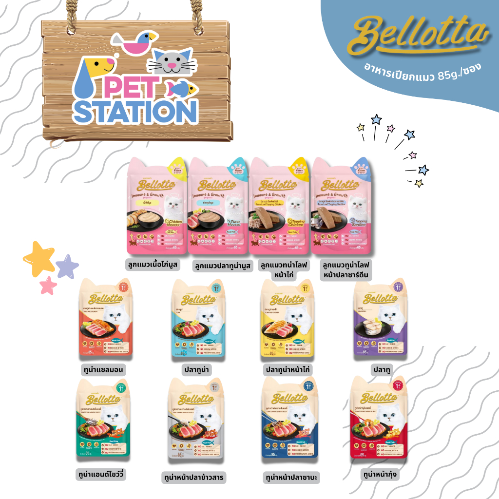 Bellotta เบลล็อตต้า อาหารเปียกแมวชนิดซอง 85g.