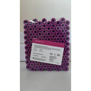 *100หลอด* EDTA K3 K3 edta 13x75mm. 3ml. , non vac หลอดใส่ของ…