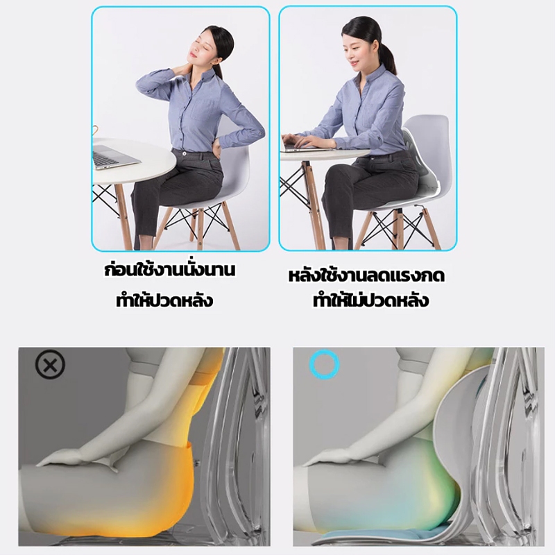 Happylife เบาะรองเอวพับได้ เบาะรองนั่งเพื่อสุขภาพ เบาะรองนั่ง เบาะรองหลัง เก้าอี้