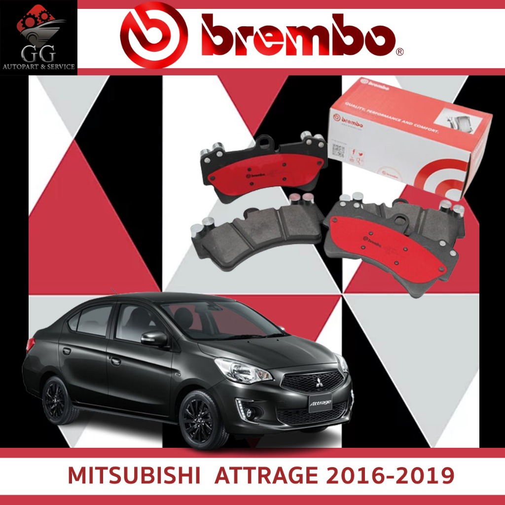 Brembo ผ้าเบรค MITSUBISHI  ATTRAGE 1.2 2016-2019 คู่หน้า]