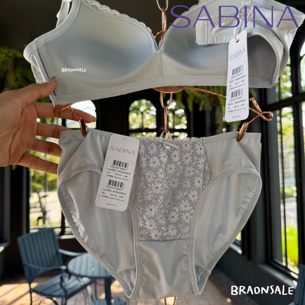 รหัส HBH23023SL HUH23023SL Sabina Habpy Soft Doomm เสื้อชั้นใน (ไม่มีโครง) สีเทาอ่อน SET