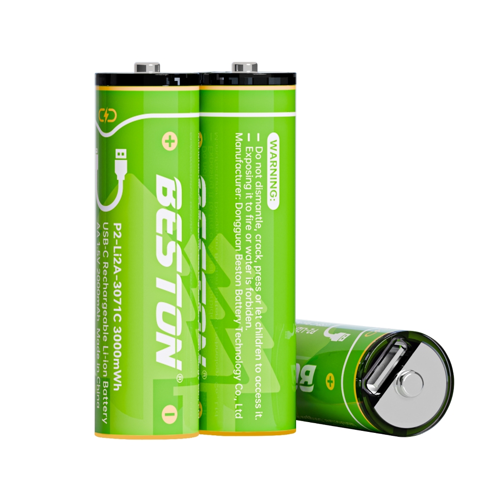 ถ่านชาร์จ Beston USB Battery Type-C  ชาร์จเร็ว ถ่าน AA 3000mWh 1.5V Li-ion 1 แพ๊ค 4ก้อน ของแท้ 100% มีสายชาร์จแถมในกล่อง
