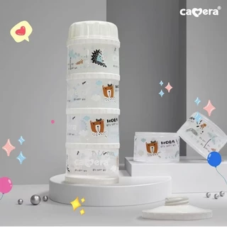 Camera Baby ที่เก็บนมผง 4 ชั้น แบ่งนมผง ตวงนม 4 ชั้น มีฝาเทนมทุกชั้น Genius 11" PP นึ่งได้