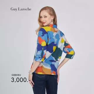 Guy Laroche เสื้อเชิ้ตผู้หญิง Summer Cycle แขนสามส่วน สีน้ำเงิน GBBKBU