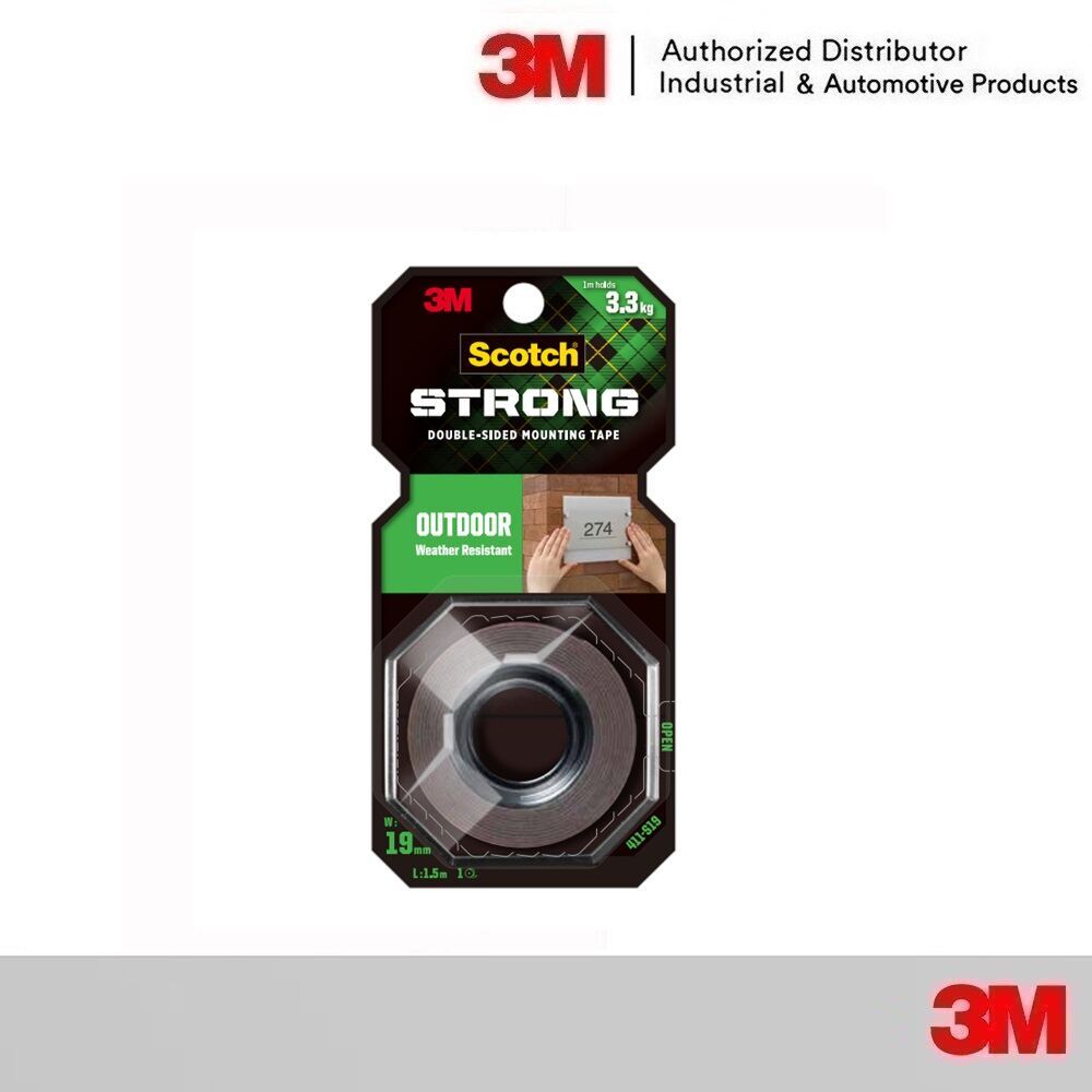 Scotch® Outdoor Tape  Outdoor tape 19 mmx1.5M, 19 mmx4M  เทปกาวสองหน้าแรงยึดติดสูง สำหรับภายนอกอาคาร