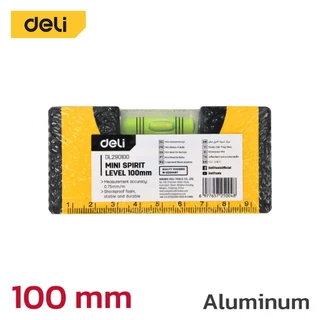 Deli ที่วัดระดับน้ำ ระดับน้ำแม่เหล็ก ฉากวัดระดับน้ำ แม่เหล็ก อลูมิเนียม 100มม Spirit Levels